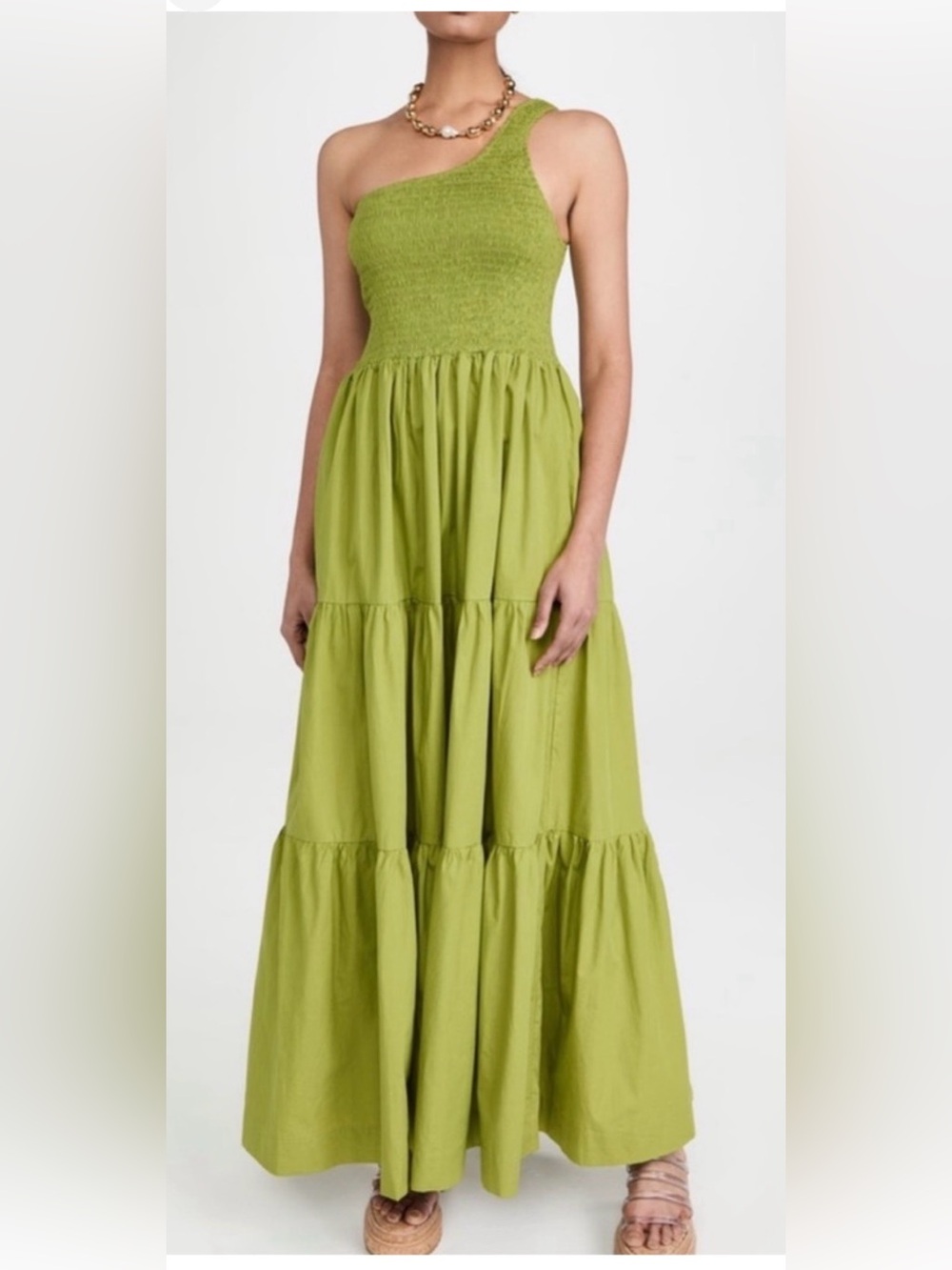 O.P.T Smocked One Shoulder Tiered Maxi Dress